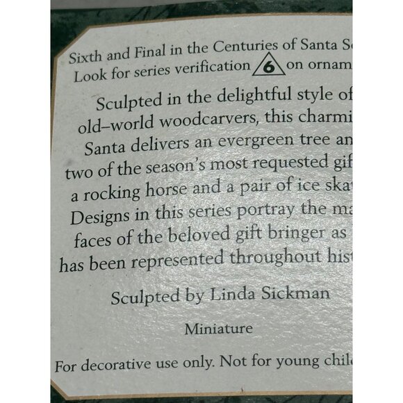 Hallmark Keepsake Ornament 1999 Centuries Of Santa Collectors Series Miniature - Picture 6 of 7